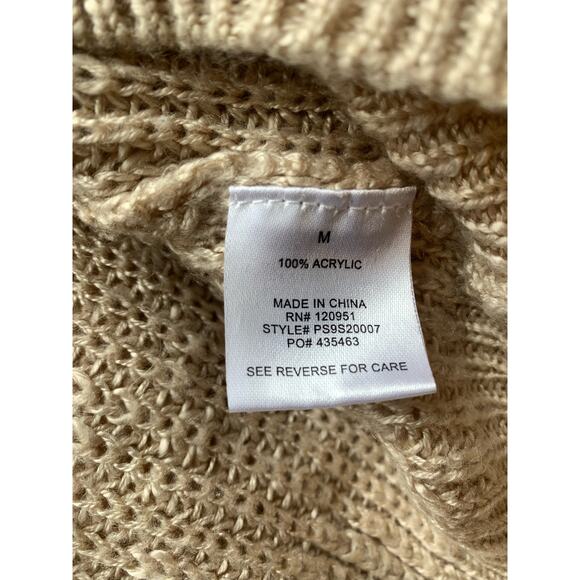 Pink Rose - Light Weight Knit Sweater - Tan - Size Medium Top - Picture 6 of 6